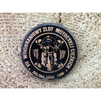 VII Winobraniowy Zlot Motocykli Ciężkich Zielona Góra 1996 Znaczek Zlotowy Blacha Wpinka