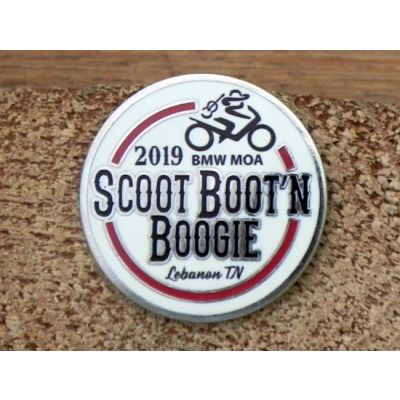 Scoot Boot'n Boogie 2019 BMW Lebanon TN Znaczek Metalowy Wpinka Blacha Pin