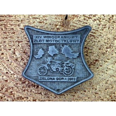 XIV Winobraniowy Zlot Motocyklowy Zielona Góra 2003 Znaczek Zlotowy Blacha Wpinka