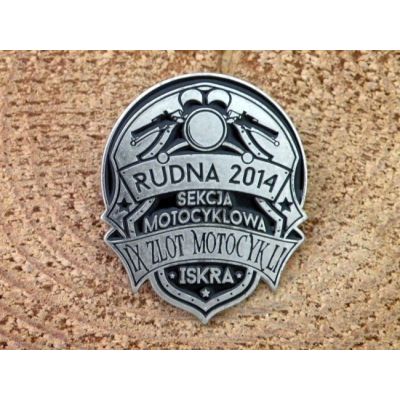 IX Zlot Motocykli Rudna 2014 Sekcja Motocyklowa Iskra Znaczek Zlotowy Blacha Wpinka
