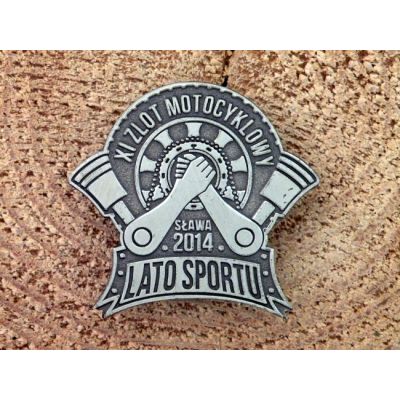 XI Zlot Motocyklowy Lato Sportu Sława 2014 Znaczek Zlotowy Blacha Wpinka