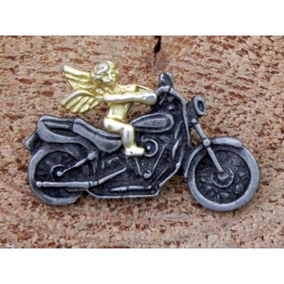 Anioł Motocykl V2 Znaczek Metalowy Wpinka Blacha Pin