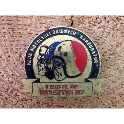 Klub Motocykli Dawnych "Karburator" II Zlot MC. MD. Wolsztyn 96 Znaczek Zlotowy Blacha Wpinka