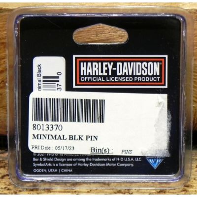 Harley-Davidson Czarno Srebrna Prostokątna Blacha Znaczek Wpinka