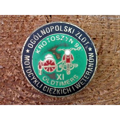 XI Ogólnopolski Zlot MCIW Oldtimers Krotoszyn 98 Znaczek Zlotowy Blacha Wpinka