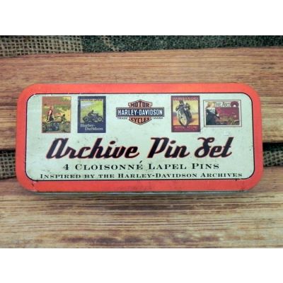 Harley-Davidson Puszka Zestaw Cztery Sztuki Blacha Znaczek Wpinka