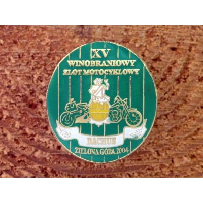 XV Winobraniowy Zlot Motocyklowy Bachus Zielona Góra 2004 Znaczek Zlotowy Blacha Wpinka