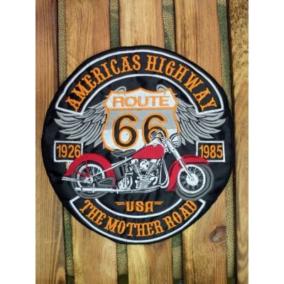 Route 66 Americas Highway Tarcza Skrzydła Motocykl Naszywka Haftowana Duża