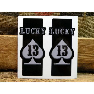 Lucky 13 Szczęśliwa 13 Pik Zestaw 2 Sztuki Naklejka Motocykl