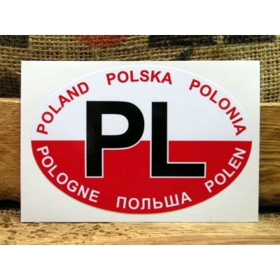 PL Polska Poland Polonia Pologne Polen Biało Czerwona Naklejka Motocykl
