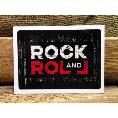 Rock And Roll Biało Czerwona Naklejka Motocykl