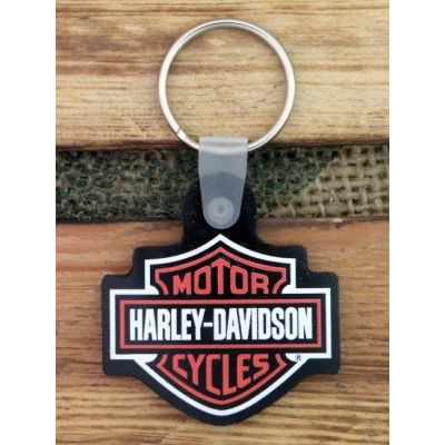 Harley-Davidson Logo Czerwone Biała Ramka Mały Oryginalny Brelok USA