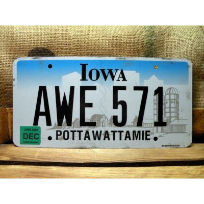Iowa Tablica Rejestracyjna USA AWE 571