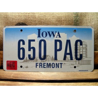 Iowa Tablica Rejestracyjna USA 650 PAC