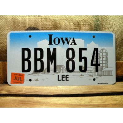 Iowa Tablica Rejestracyjna USA BBM 854
