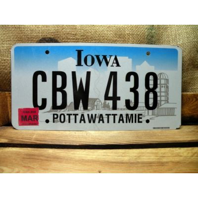 Iowa Tablica Rejestracyjna USA CBW 438