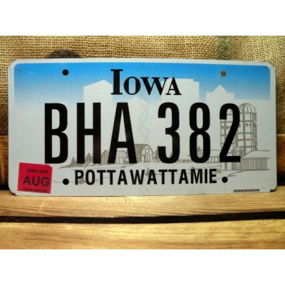 Iowa Tablica Rejestracyjna USA BHA 382