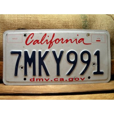 California Tablica Rejestracyjna USA Szyld Rejestracja 7MKY991