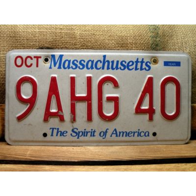 Massachusetts The Spirit Of America Tablica Rejestracyjna USA 9AHG 40