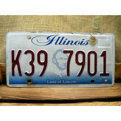 Illinois Land Of Lincoln Tablica Rejestracyjna USA K39 7901