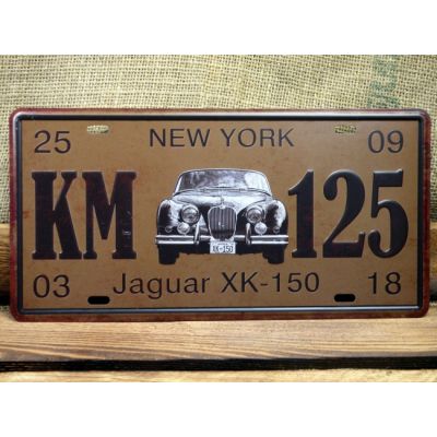 Tablica Rejestracyjna USA New York  KM 125 Jaguar XK-150