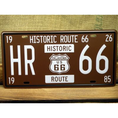 Tablica Rejestracyjna USA Historic Route 66 HR 66 Oklahoma U.S. 66