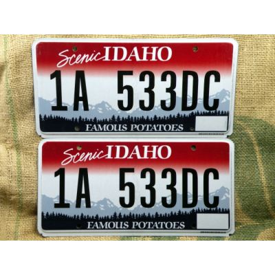 Idaho Komplet Tablica Rejestracyjna USA Szyld Rejestracja Para Zestaw 1A 533DC