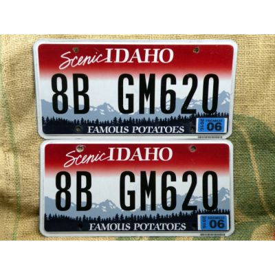 Idaho Komplet Tablica Rejestracyjna USA Szyld Rejestracja Para Zestaw 8B GM620