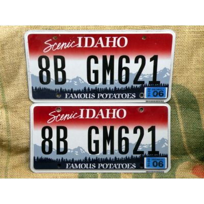 Idaho Komplet Tablica Rejestracyjna USA Szyld Rejestracja Para Zestaw 8B GM621