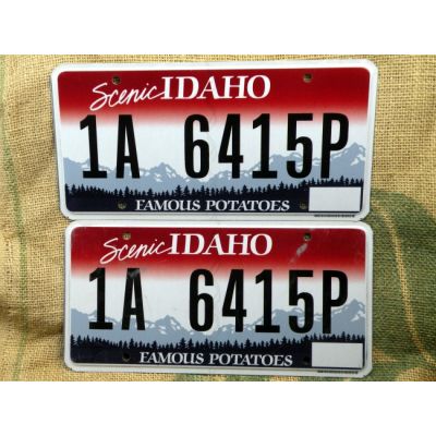 Idaho Komplet Tablica Rejestracyjna USA Szyld Rejestracja Para Zestaw 1A 6415P