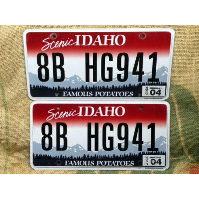 Idaho Komplet Tablica Rejestracyjna USA Szyld Rejestracja Para Zestaw 8B HG941