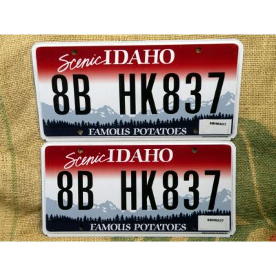 Idaho Komplet Tablica Rejestracyjna USA Szyld Rejestracja Para Zestaw  8B HK837
