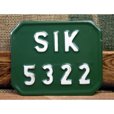 SIK 5322 Tablica Rejestracyjna Zielona Motorowerowa PRL