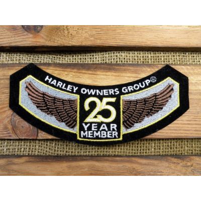 HOG Harley Owners Group 25 Year Member Naszywka Harley Davidson Haftowana Skrzydła