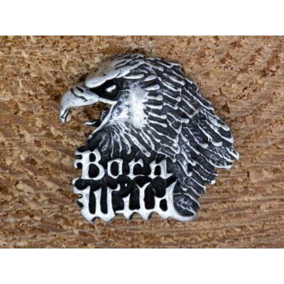 Born Wild Głowa Orła Znaczek Metalowy Wpinka Blacha Pin