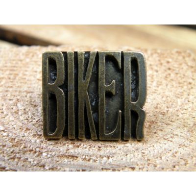 Biker Mosiądz Znaczek Metalowy Wpinka Blacha Pin