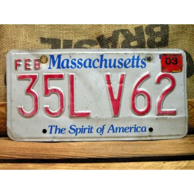 Massachusetts The Spirit Of America Tablica Rejestracyjna 35L V62 USA