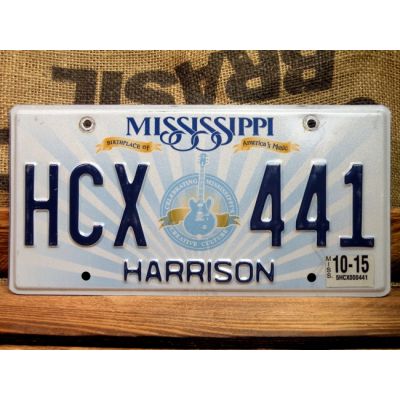 Mississippi Tablica Rejestracyjna USA Szyld Rejestracja Oryginał HCX 441