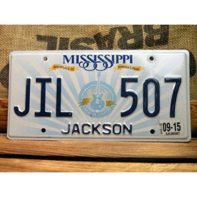 Mississippi Tablica Rejestracyjna USA Szyld Rejestracja Oryginał JIL 507