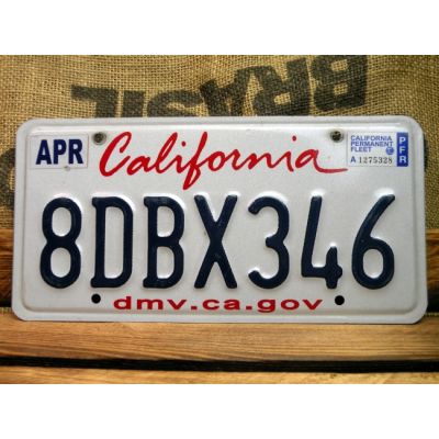 California Tablica Rejestracyjna USA Szyld Rejestracja Oryginał 8DBX346