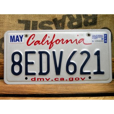 California Tablica Rejestracyjna USA Szyld Rejestracja Oryginał 8EDV621