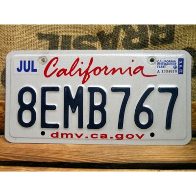 California Tablica Rejestracyjna USA Szyld Rejestracja Oryginał 8EMB767