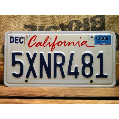 California Tablica Rejestracyjna USA Szyld Rejestracja Oryginał 5XNR481