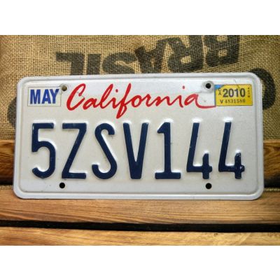 California Tablica Rejestracyjna USA Szyld Rejestracja Oryginał 5ZSV144
