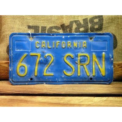 California Tablica Rejestracyjna USA Szyld Rejestracja Oryginał 672 SRN Niebieska