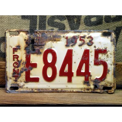 Illinois Front 1953 Tablica Rejestracyjna USA Szyld Rejestracja E8445