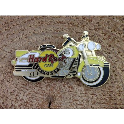 Hard Rock Cafe Sydney Przypinka Motocykl Żółty