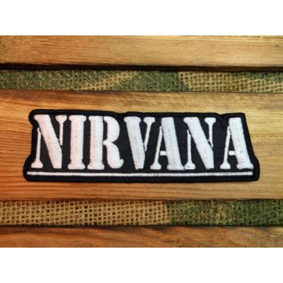 Nirvana Naszywka Haftowana Czarno Biała Kurt Cobain Grunge