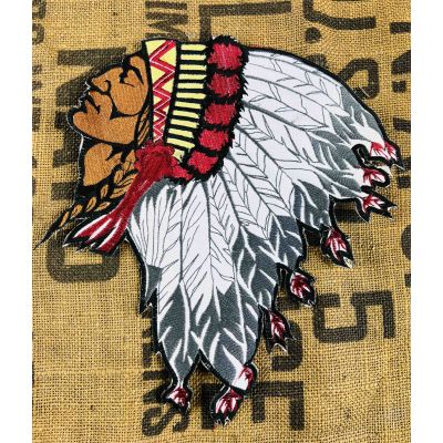 Indian Indianin Piuropusz naszywka na plecy duża na kamizelkę kurtkę