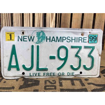 New Hampshire Tablica Rejestracyjna USA AJL933